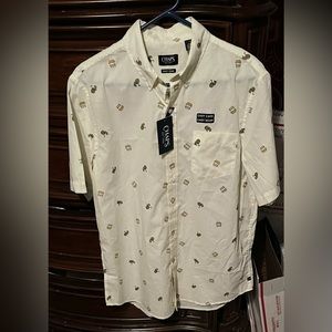Brand new Mens large yellow chaps short sleeve button up casual shirt!